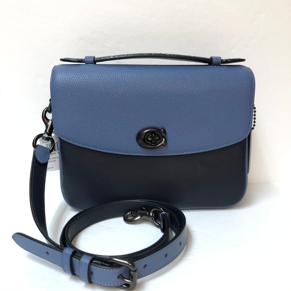 COACH Cassie Crossbody Leather Snakeskin Chambray